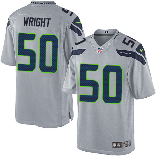 Men's Limited K.J. Wright Nike Jersey Grey Alternate - #50 NFL Seattle Seahawks